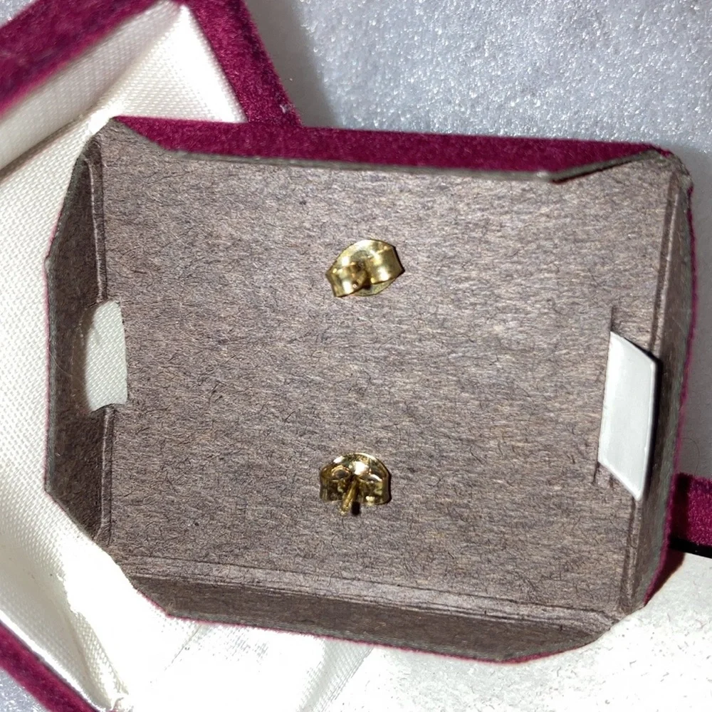 Set of CZ Pendant Necklace and Round CZ Stud Earrings on 14k GF Posts for Teen
